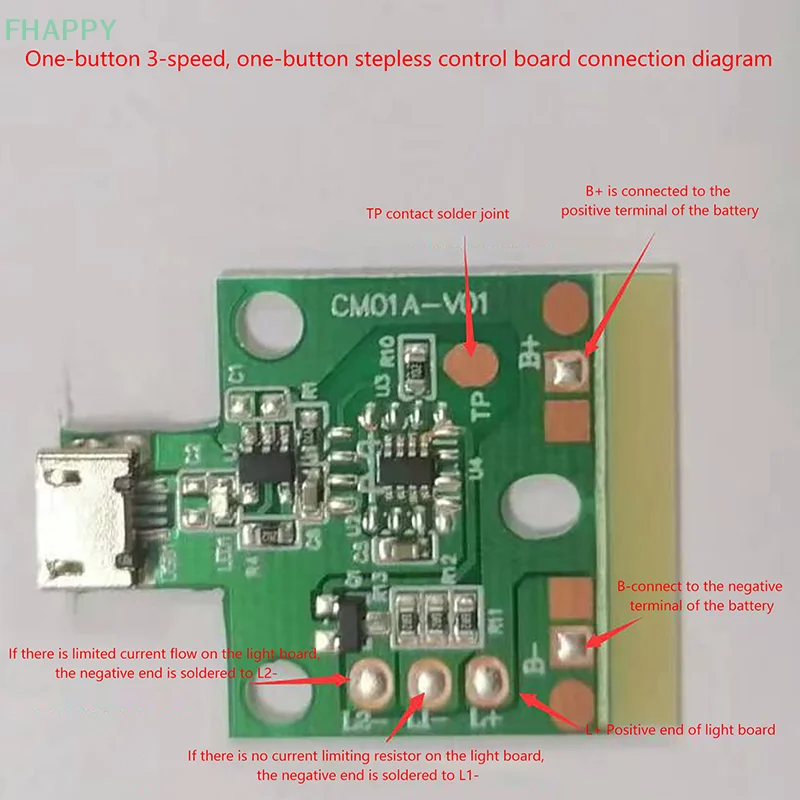 Description Picture 2 of itemPCBA Touch Dimmable Light Flashlight DIY Battery Desk Lamp Board Accessories