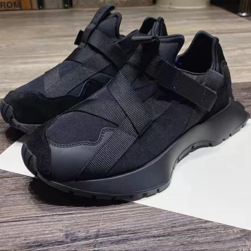 Sneakers Con Plateau Off Black White Buckle Air Mesh Designer Trainers Fondo Spesso Chunky Sneakers Da Donna Scarpe Casual Vulcanizzate