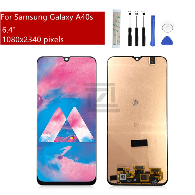 

ЖК-дисплей для Samsung Galaxy A40s, сенсорный экран с дигитайзером в сборе, с рамкой для замены, 100% протестированный ЖК-дисплей A40s 6,4 дюйма