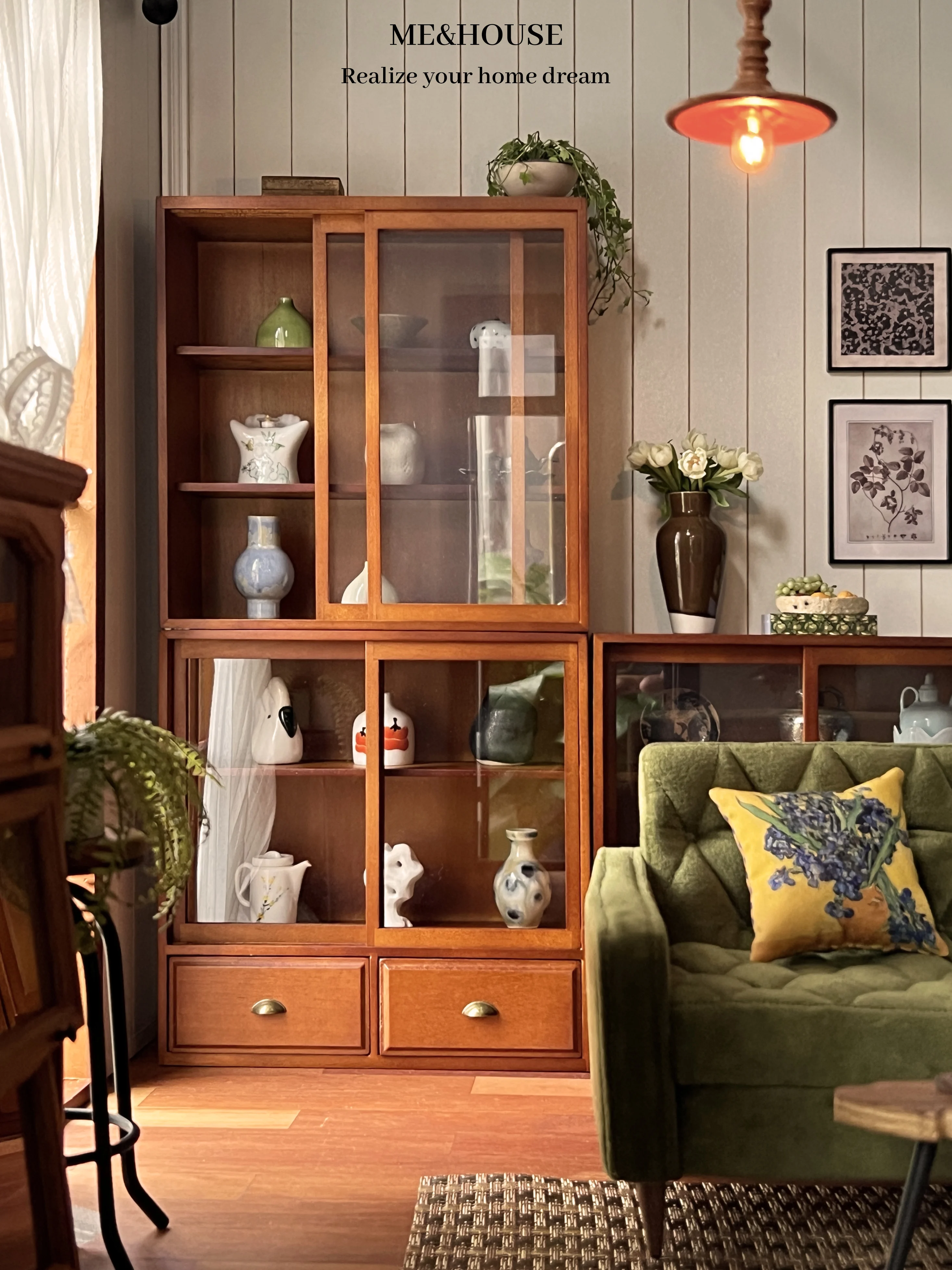 1/6 doll house model furniture accessories mini model Glass sliding door/chest of drawers/free combination cabinet 5