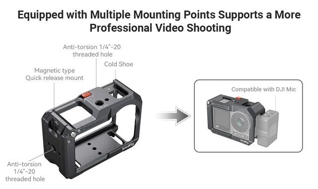 SmallRig Camera Cage for DJI Osmo Action 3 & Action 4 4119 B&H