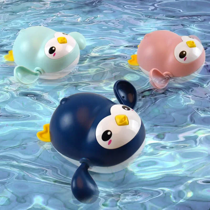 

Baby shower toy animal cute cartoon penguin classic baby water toy baby swimming chain clockwork toy for kids