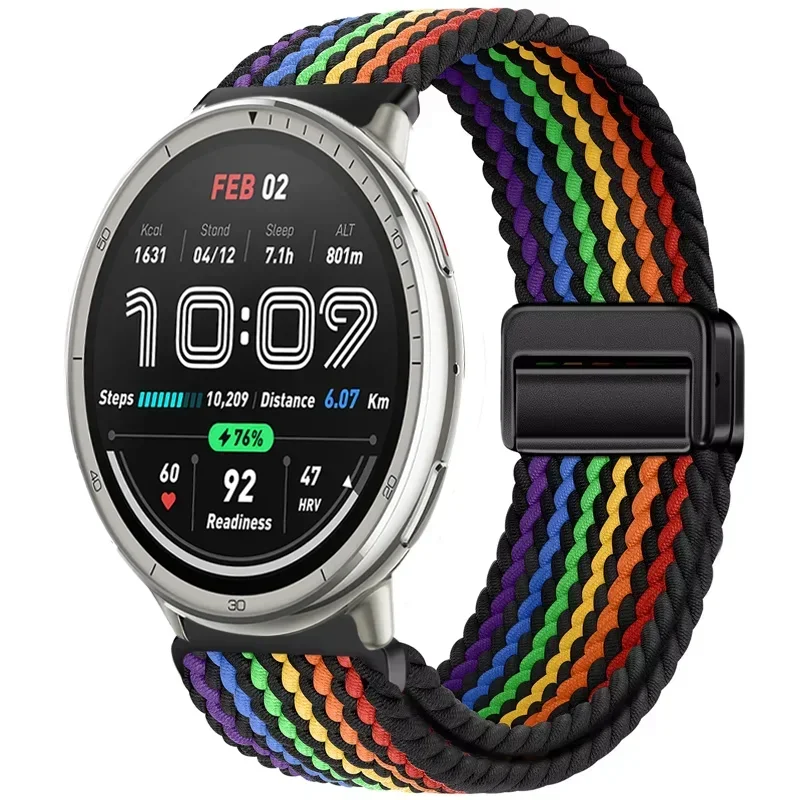 Magnetic Nylon Braided Smartwatch Strap - 20mm/22mm, Sports Watchband Bracelet