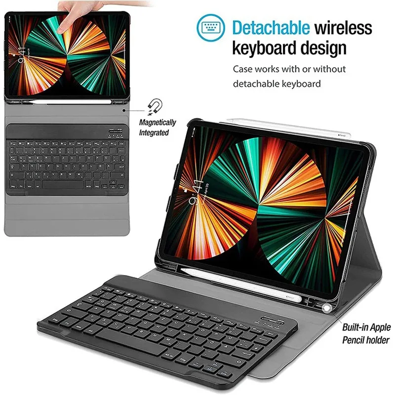 Wireless Keyboard & Detachable Tablet Cover Case