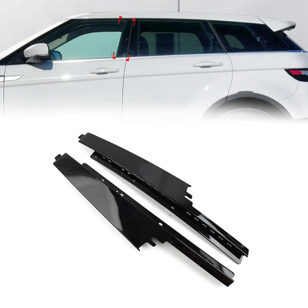 Glossy Black Car Front Door Outside B Columns Molding Trim Parts For Land Rover Range Rover Evoque 5 Doors 2012-