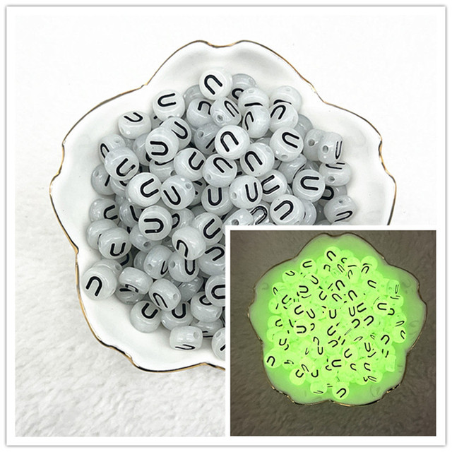 7x4mm A-Z Luminous Beads Letter Beads Acrylic Spaced Beads For Jewelry Making DIY Charms Bracelet