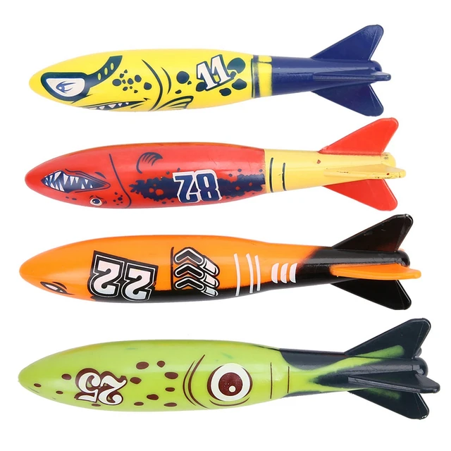 4 Pcs Underwater Torpedo Rocket Throwing Swimming Diving Game Summer Toy 1