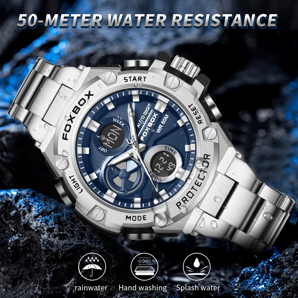 Lige Uhren für Männer Luxusmarke Sport Quarz Armbanduhr wasserdichte militärische Digitaluhr Stahl Männer Uhr Relogio Masculino