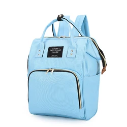 Spacious Canvas Multifunctional Baby Travel Bag with Thermal Insulation (Blue)
