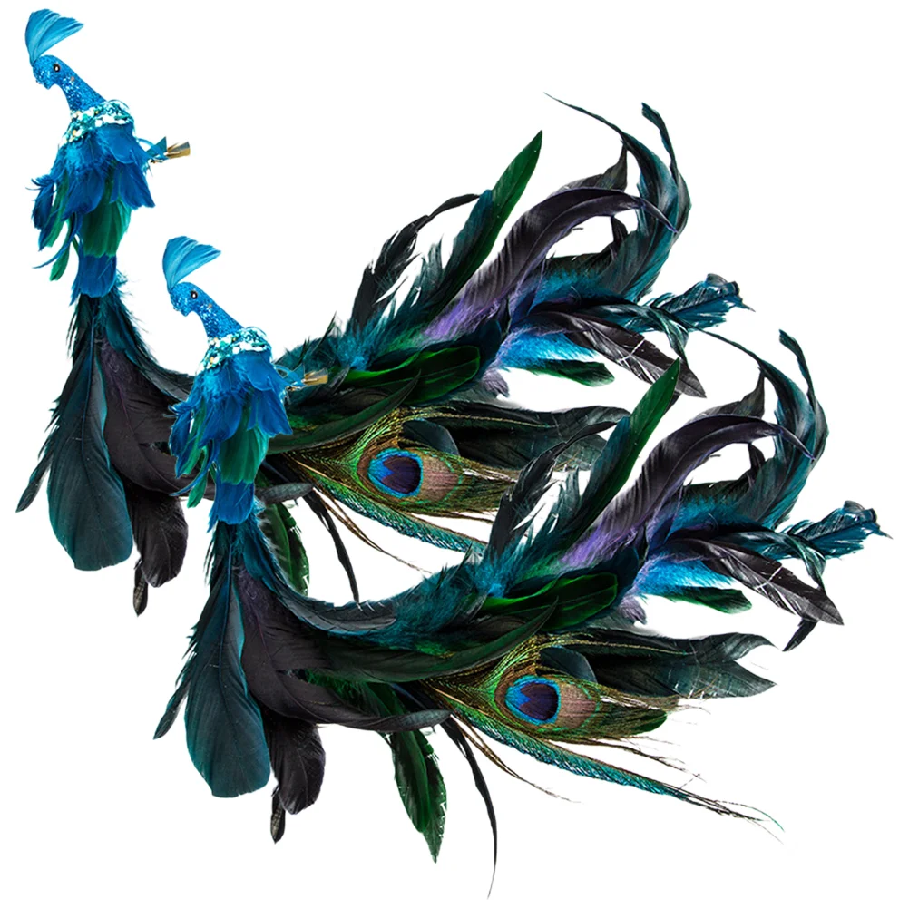 

Glitter Peacock Clip Decor Clip On Tree Decoration Long Tail Clip Home Decor Peacock Clip Ornament
