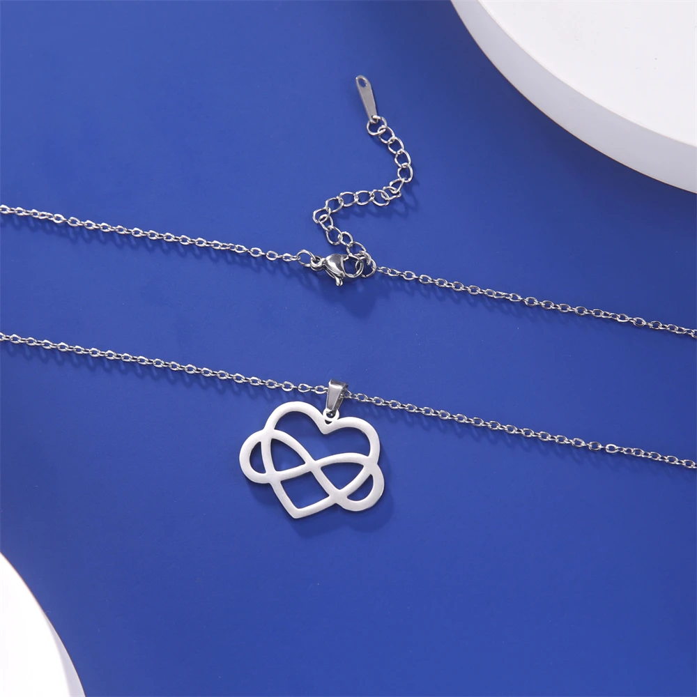 Trendy Liebe Herzen Anhänger Halskette Edelstahl Unendliche Symbol Halskette Für Frauen Freundin Romantische Geburtstag Schmuck Geschenk – Detail 9