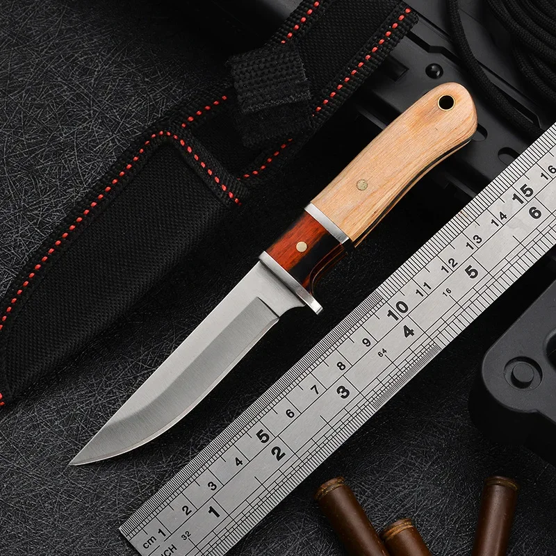 

Outdoor High Hardness Steel Sharp Tactical Knife Outdoor Portable Small Straight Knife Wilderness Survival Swiss Mini Army Knife