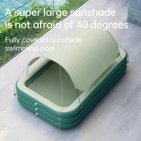 1 pièce [dépare l'été] piscine gonflable équipée d'un pare-soleil Extra-large, vert frais apporte un sentiment de fraîcheur à la maison 3
