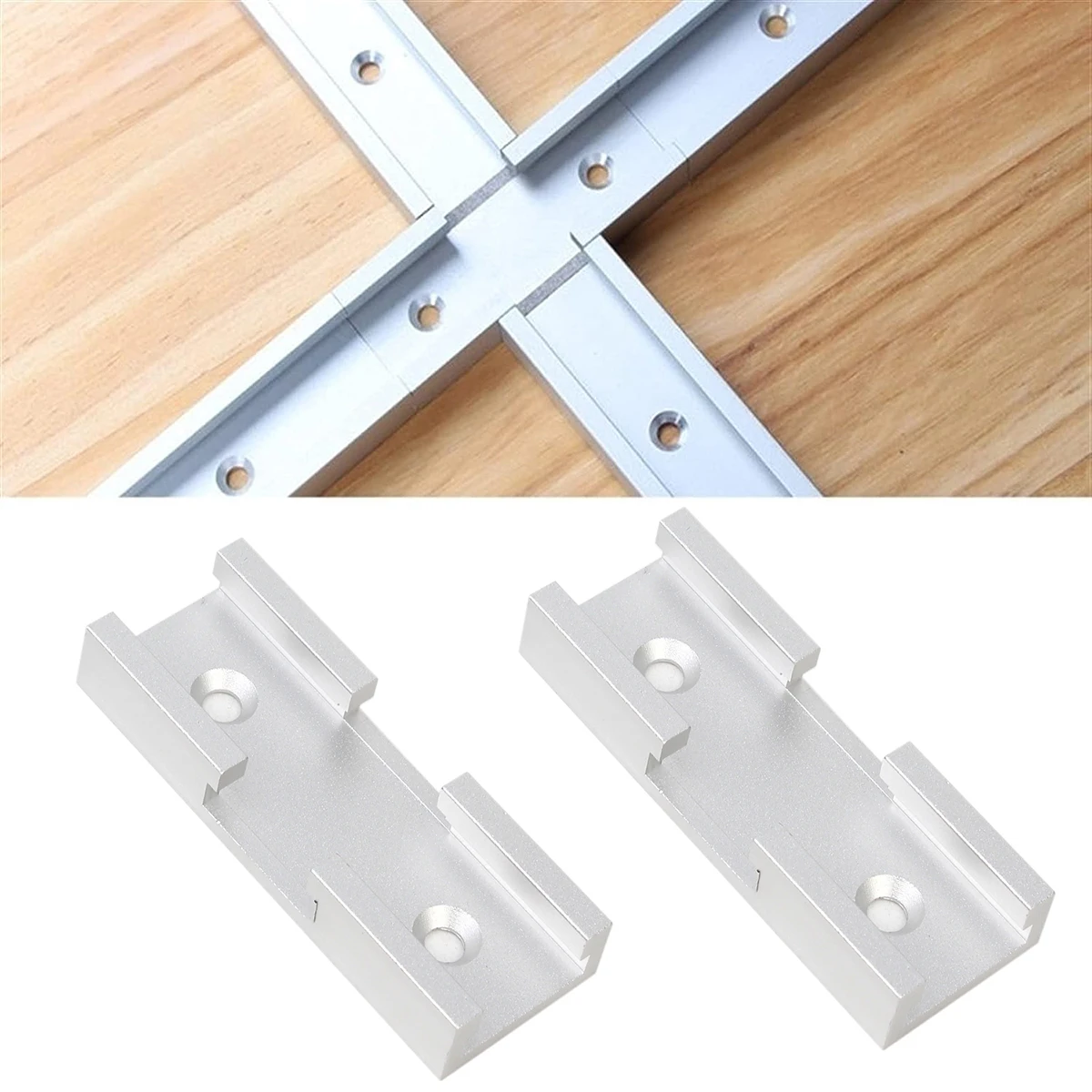 T-Track Intersection Slot Woodworking Chute T Slot Cross Connector Track Miter Gauge Guide Rail Predrilled Mounting Holes