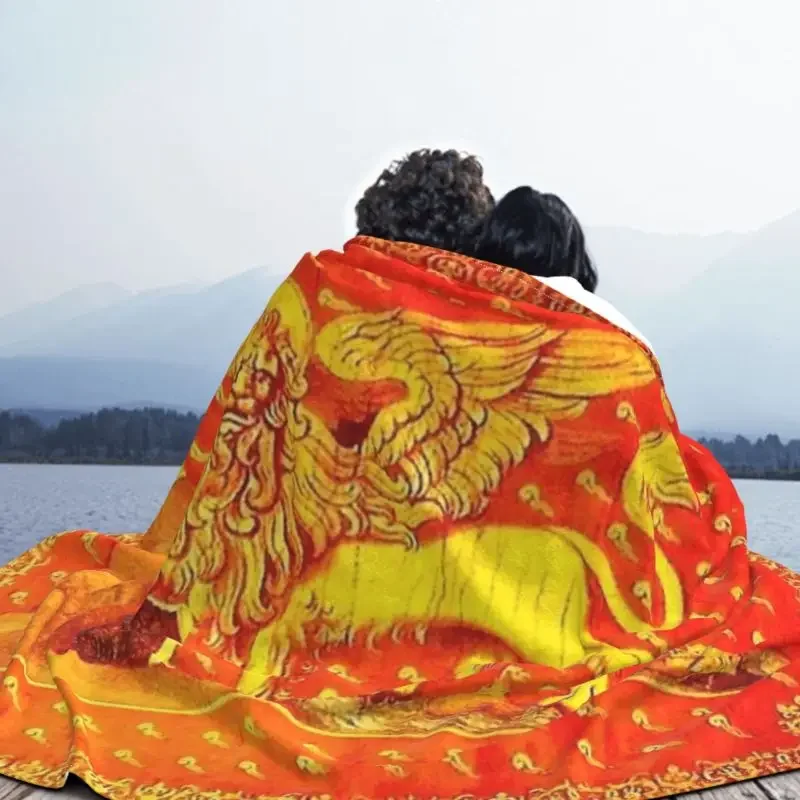 Venice Veneto Flag 3D Printed Blankets Comfortable Soft Flannel Sprint Lion of Saint Mark Throw Blanket for Sofa Office Bed 4