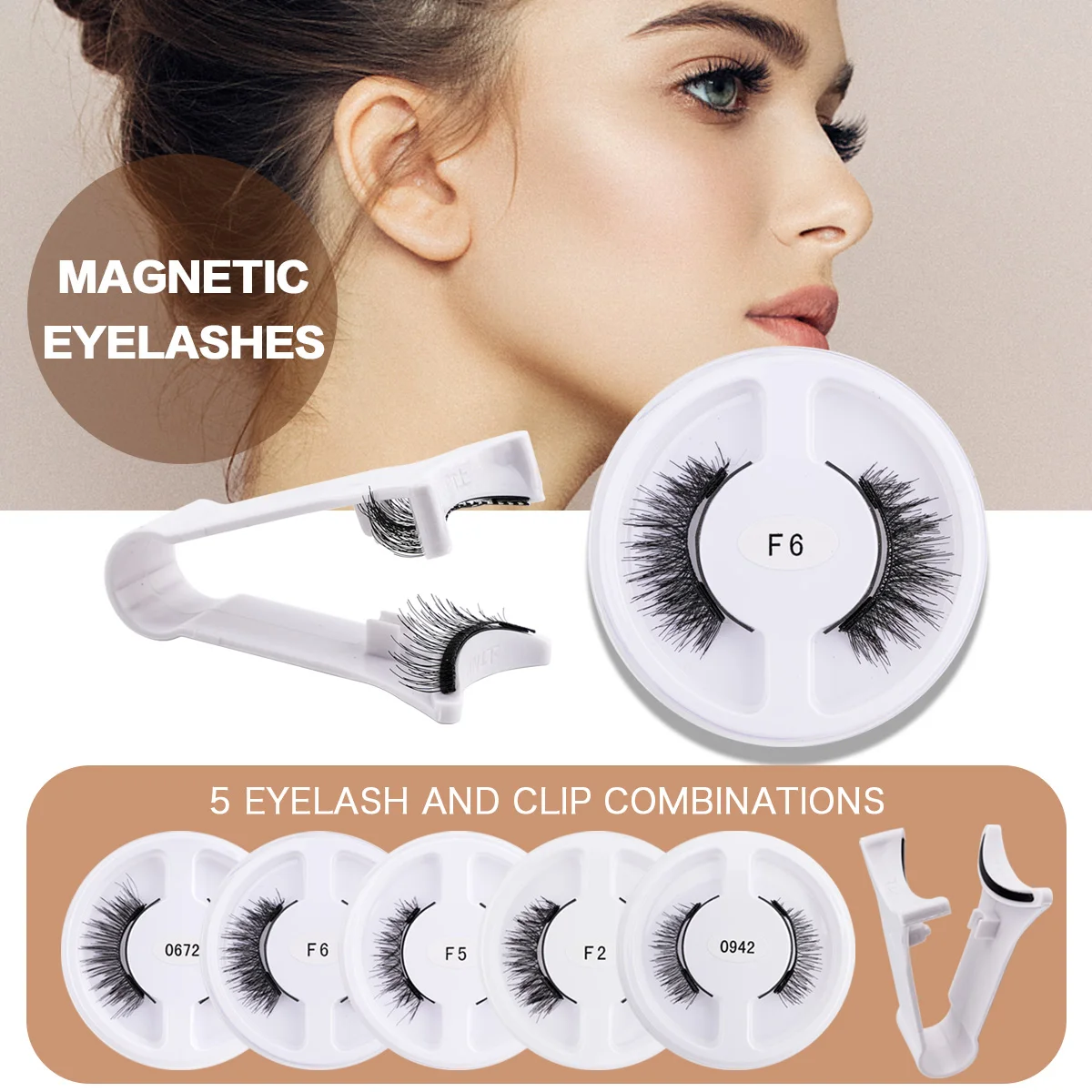 Magnetic Eyelashes Set Reusable Natural Magnetic False Eyelashes No Glue Tweezers Makeup Faux Cils Fluffy 3D Mink Lashes 5 Pairs