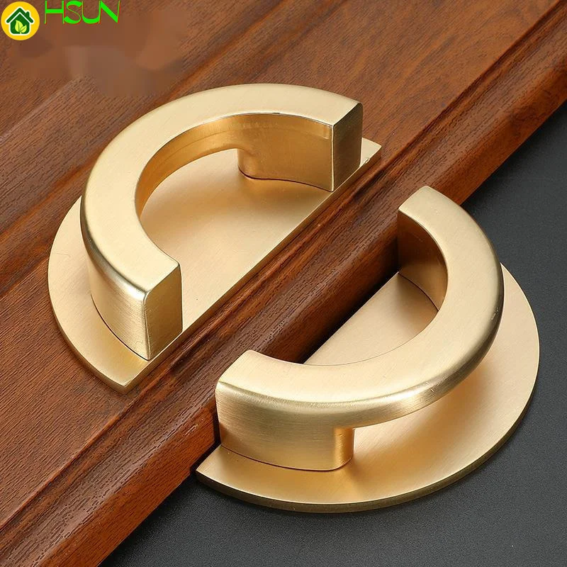 

Chinese round edge copper wire drawing thickened cabinet door handle zinc alloy counter mounted household cabinet handle