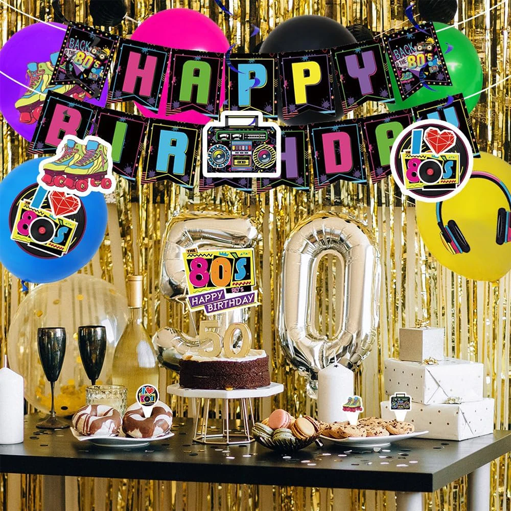 30-Pack 90s Party Decorations – Colorful Foil Swirls & Spiral Hanging Decor For Hip Hop, Retro, Disco Theme Parties