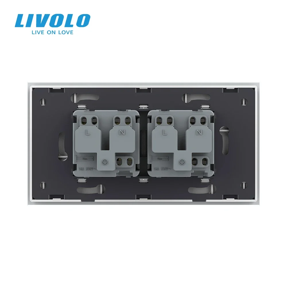 Double Power Socket Outlet Converter Glass Panel