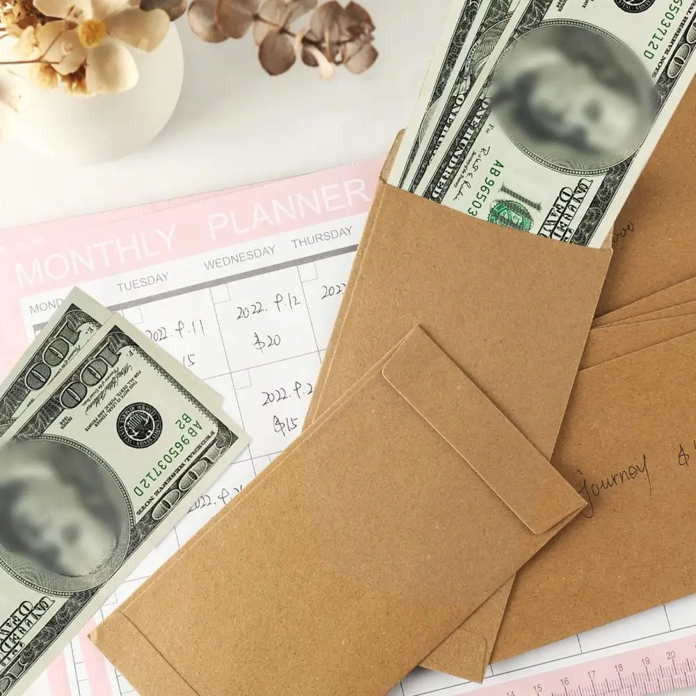 Money Envelopes 50pcs Bright Color Cash Envelopes Wear Resistant Diy Coin Storage Containers kraft paper envelopes mailing envelopes mini envelopes window envelopes