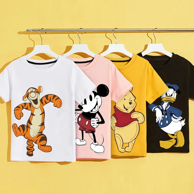 Летняя футболка с коротким рукавом из мультфильма Disney, Женская свободная футболка оверсайз, одежда из хлопка