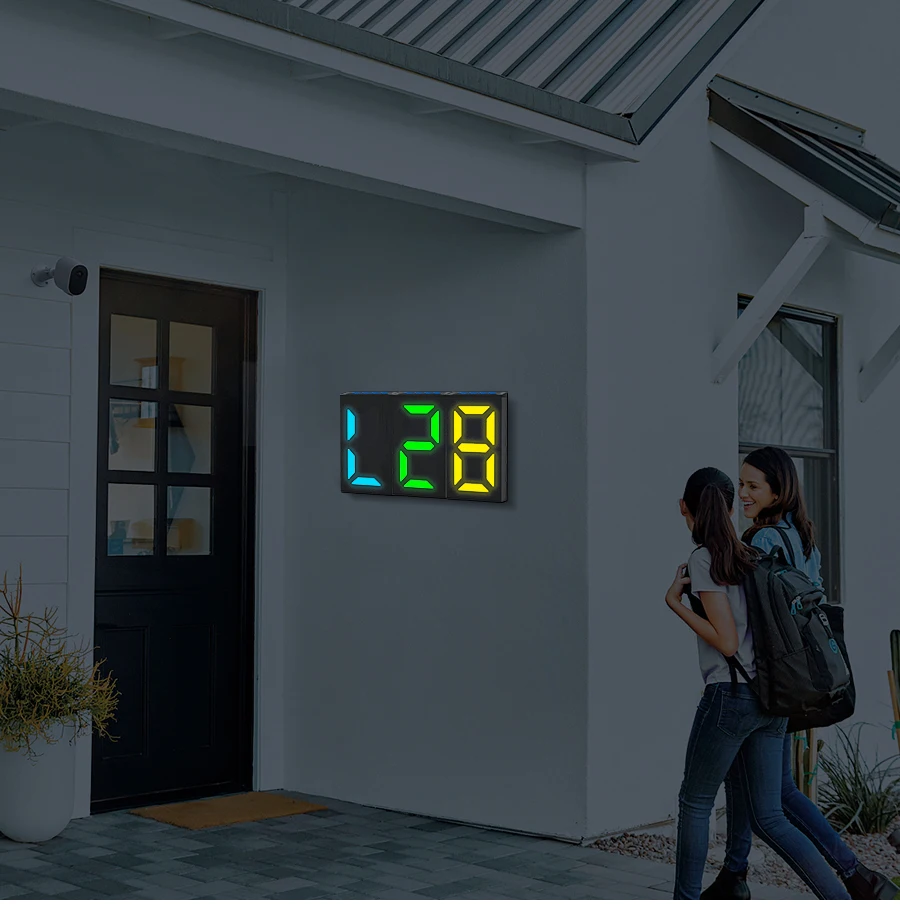 Upgraded DIY LED Address Numbers Plaques Colorful Solar House Number Sign For Your Home Wall Mounted Sign Solar Powered