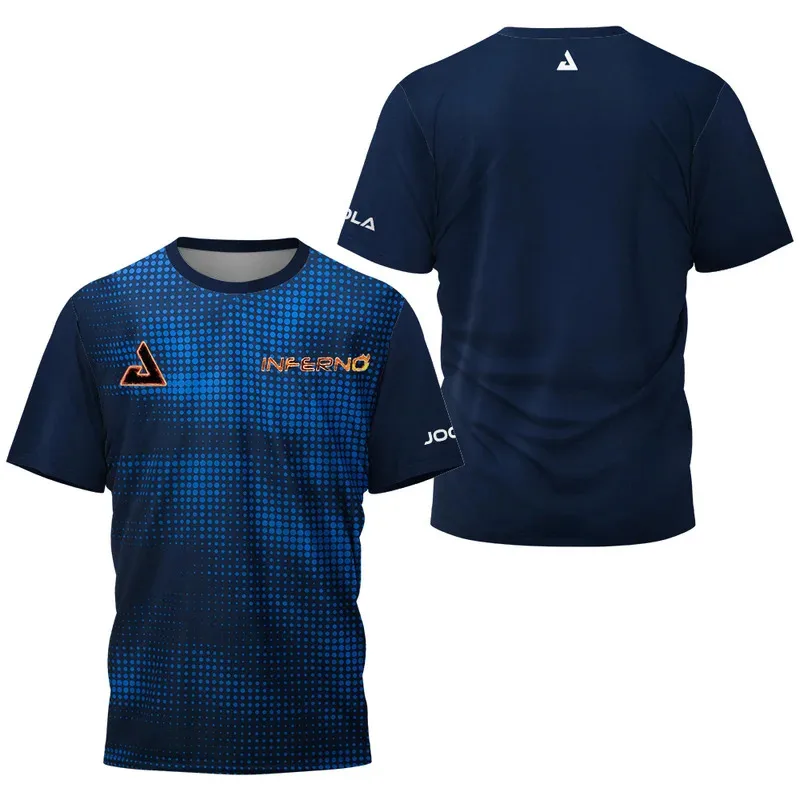 Nuevo verano 2025 tenis de mesa para hombre combinación de letras estampado bádminton tenis marca de secado rápido de manga corta para hombre top deportivo T