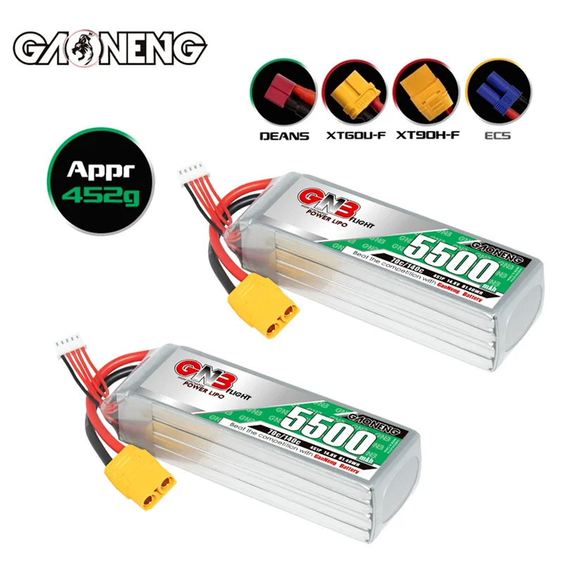 

RC FPV Racing Drone Battery GNB 14.8V 5500mAh For Car Boat FPV Drone Helicopter Airplane Tank Parts With XT60/XT90/T Plug