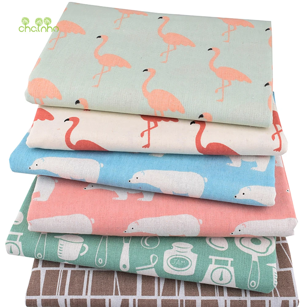 Chainho,Printed Cotton Linen Fabric,DIY Sewing Quilting Material,Cloth For Table,Sofa,Curtain,Bag,Cushion,Furniture Cover,15CL8