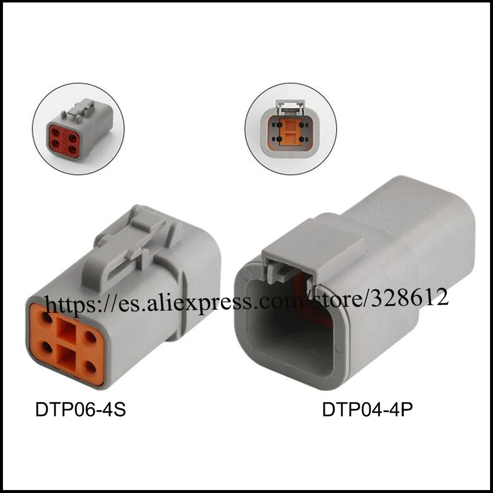 

100SET DTP04-4P DTP06-4S car wire male female cable Waterproof 4 pin connector automotive Plug socket include terminal se