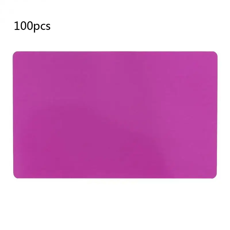 100 팩 두꺼운 0.18mm 명함 공백 컬러 마감 알루미늄 금속 카드