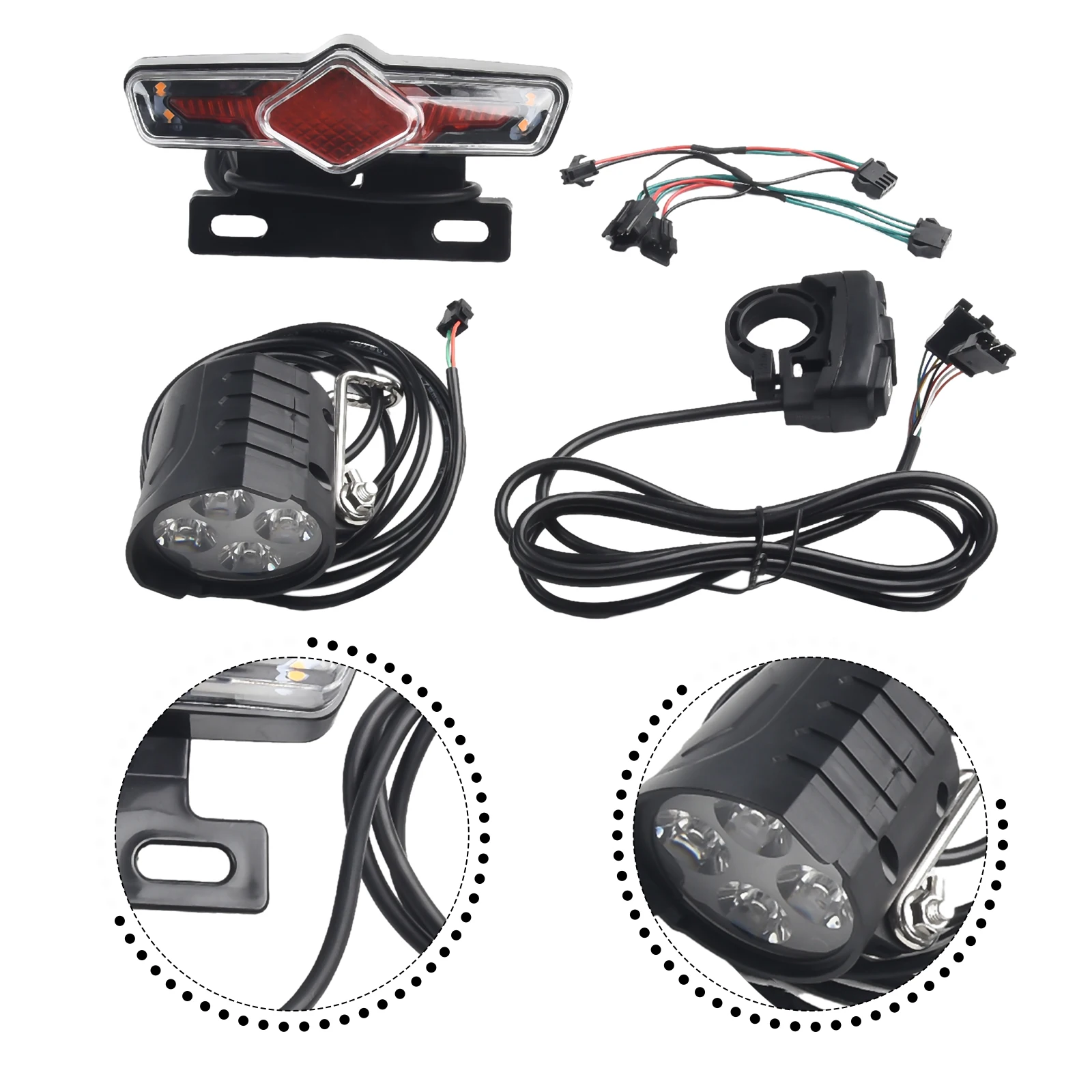 

Светодиодная подсветка, встроенный выключатель DK336, аксессуары для электрического велосипеда, передняя подсветка для модификации электронного велосипеда, высокое качество