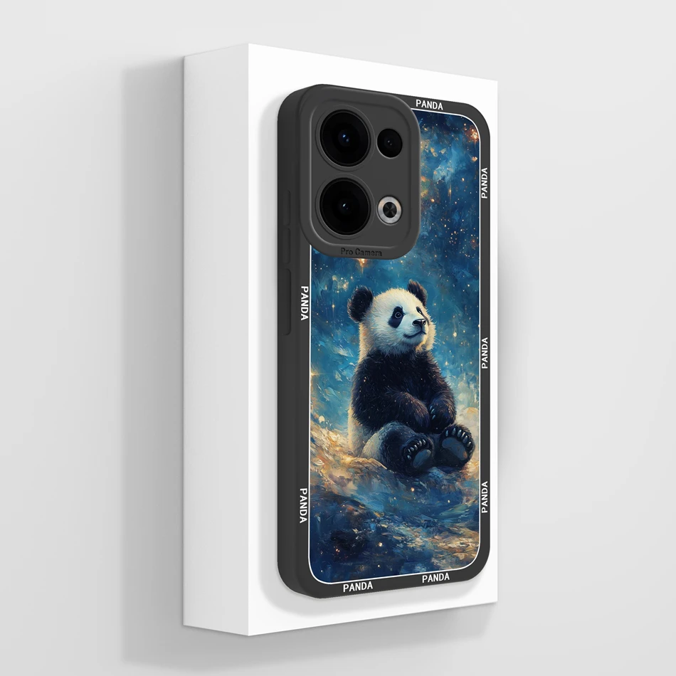 Cute Cat Panda Soft Liquid Silicone Phone Case - Full Coverage Anti-Drop Back Cover
