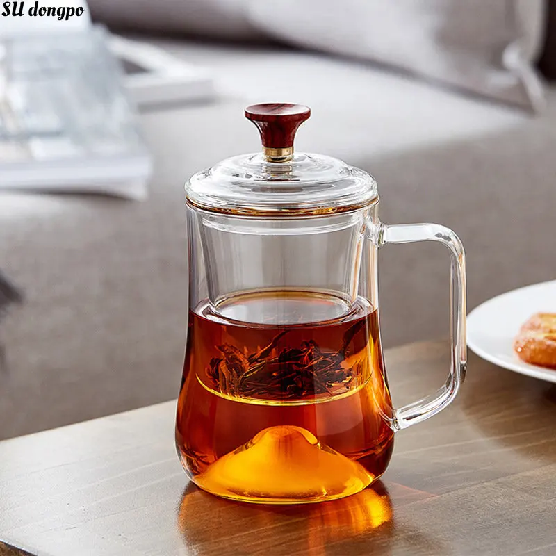 

Japanese Snow Mountain Tea Mug with Tea Infuser Tea Separation Glass Cup for Making Tea In The Office Free Shipping Items