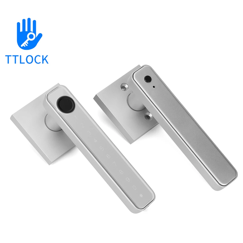 지문 암호 키 잠금 해제 TUYA/TTLOCK 앱 제어 디지털 전자 문짝 잠금 장치, 엿보기 방지, 3.5-6.5cm 두께 도어