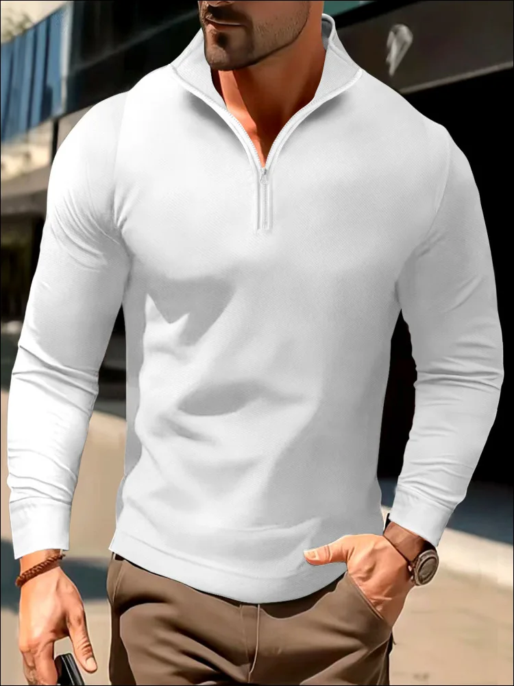 

2024 Spring and Summer New Cotton Polo Shirt Men's Business Casual Embroidered Lapel Breathable Long-Sleeved Shirt Men