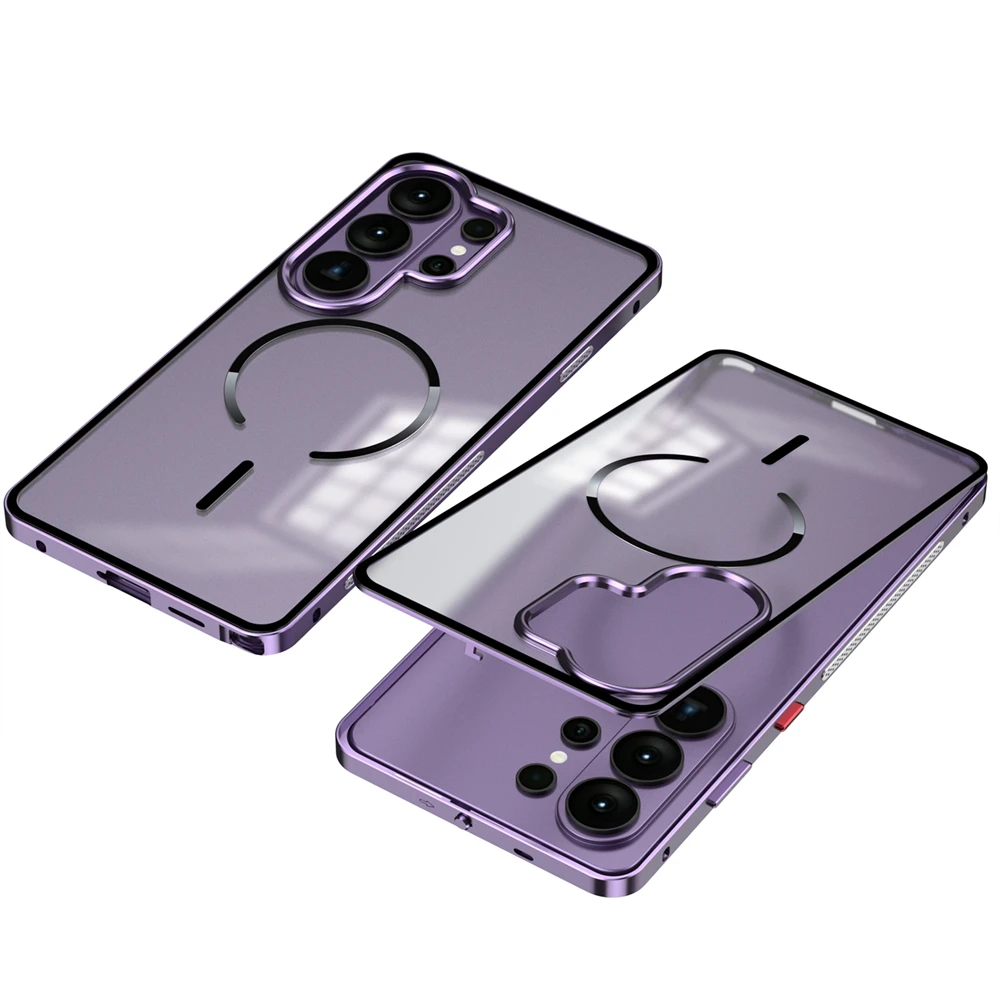 Frosted Matte Case with Removable Metal Frame and Magsafe Buckle - Premium Aluminum Alloy Design