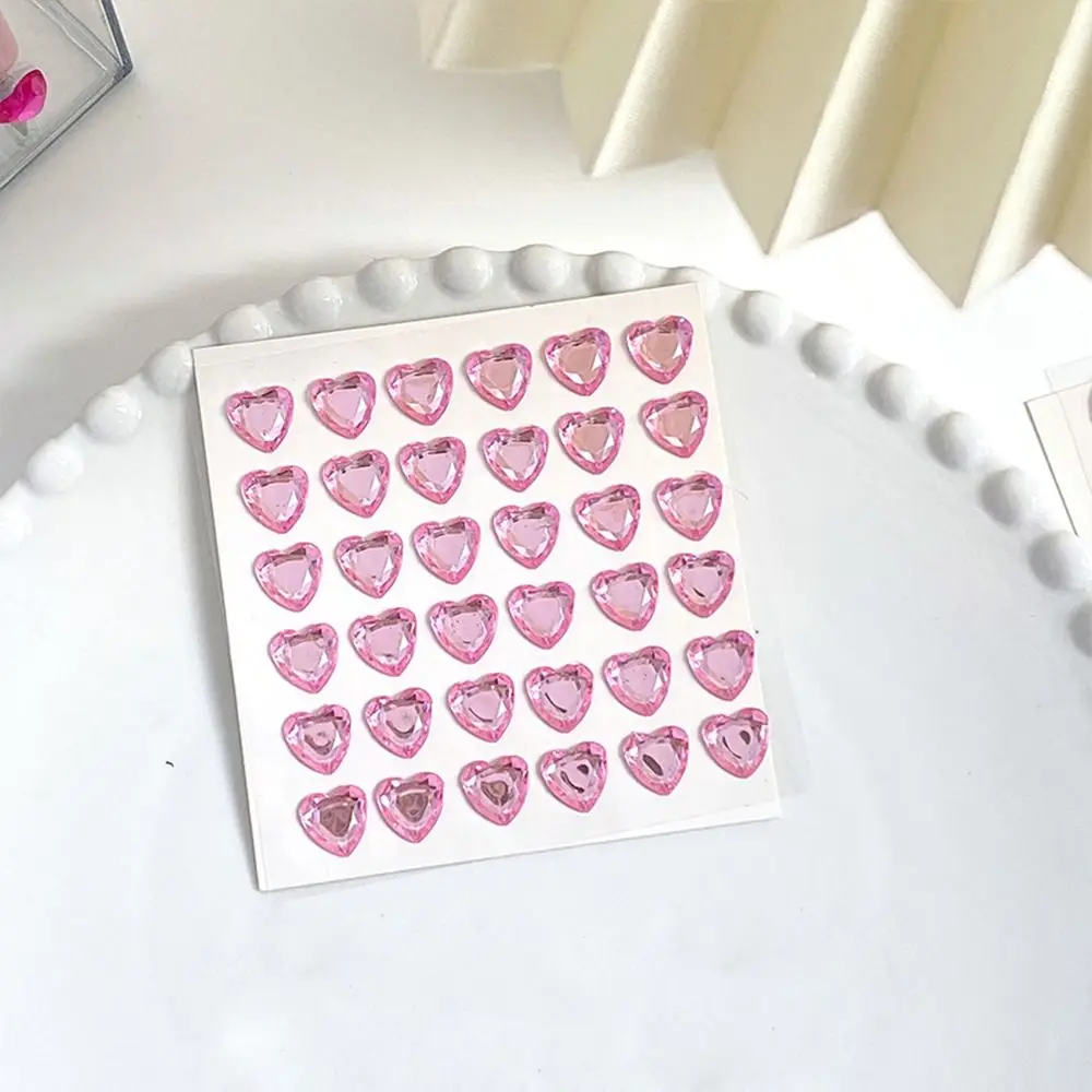 Stationery Phone Laptop 3D Crystal Diamond Sticker Love Heart Rhinestone Bling Decorative Sticker DIY Children Toys