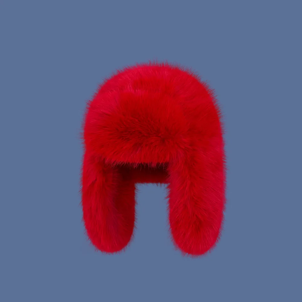 Winter Imitation Sable Plush Hat Women Outdoor Cycling Lei Feng Hat Thickened Windproof Ear Protection Warm