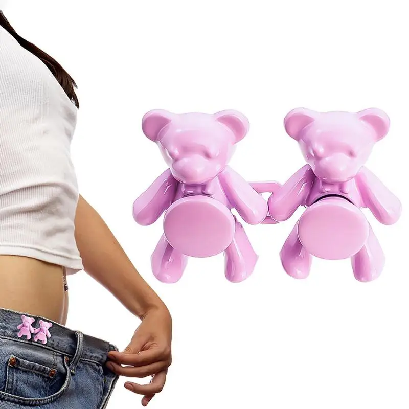 

Detachable Buttons Cute Bear Snap Fastener Pants Pin Retractable Button Sewing-Free Buckles For Jeans Perfect Fit Waist 1Pair