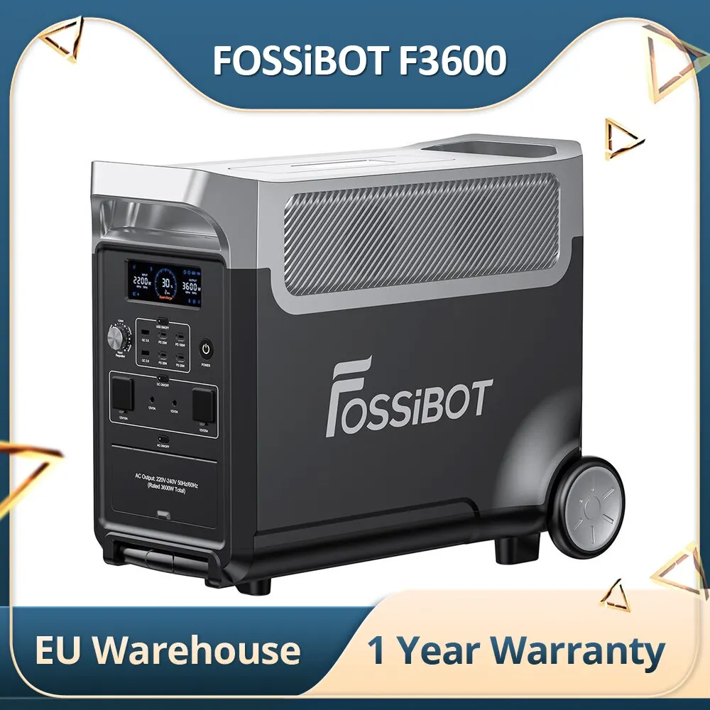 Fossibot F3600 Centrale Elettrica Portatile 3840Wh Lifepo4 Generatore Solare 3600W Uscita Ca 2000W Carica Solare Con Ruote Girevoli