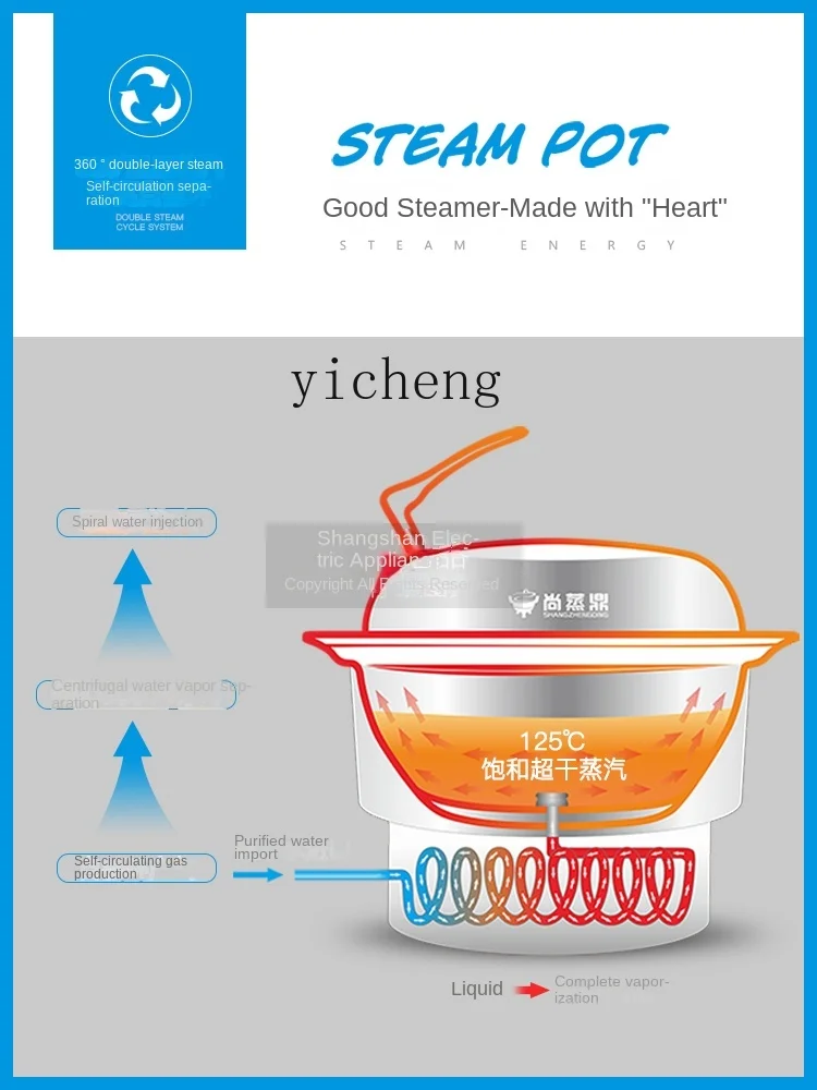 Tqh Seafood Steam Pot Steamer Electric Steamer Multi-Functional Hot Pot Sauna Steamed and Boiled