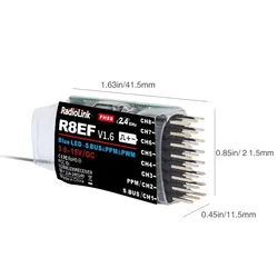 Radiolink R8EF 2.4G 8 - Channel Versatile Receiver with SBUS, PPM, PWM Support for RC Vehicles and Aircraft (1PCS)