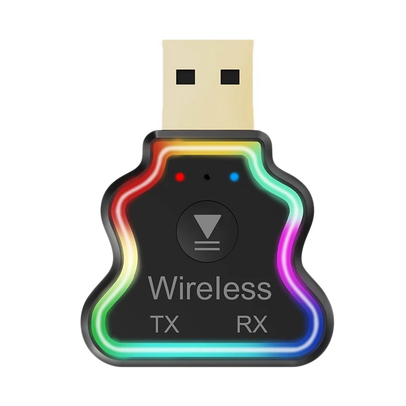 

Автомобильная аудиосистема, Bluetooth 5,0, 20 м, беспроводной адаптер, клавиатура, наушники, ПК, ноутбука, цветная атмосферная подсветка, аудио