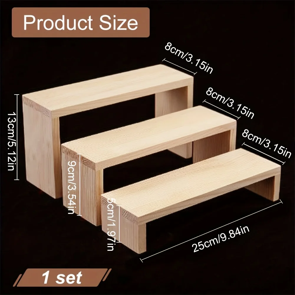 Rectangular Wooden Beaded Display Stands for Crafts