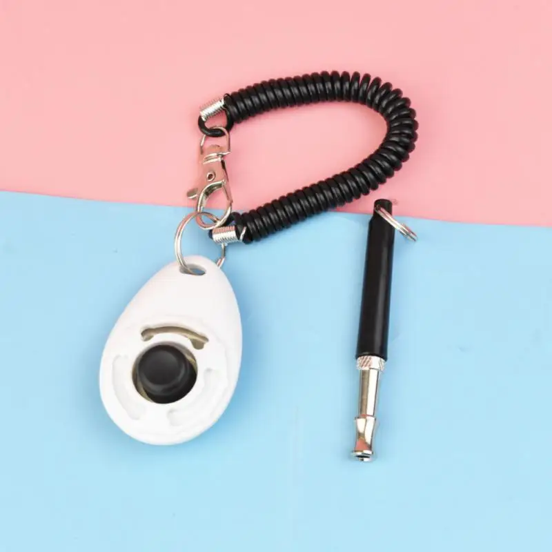 Dogs Trainings Clicker pet training clicker dog supplies New Pet Cats Whistle Trainers Aid Tools Adjustable Dog Flute Wrist Strap Sound Key Chain Pet Supplies 1pc