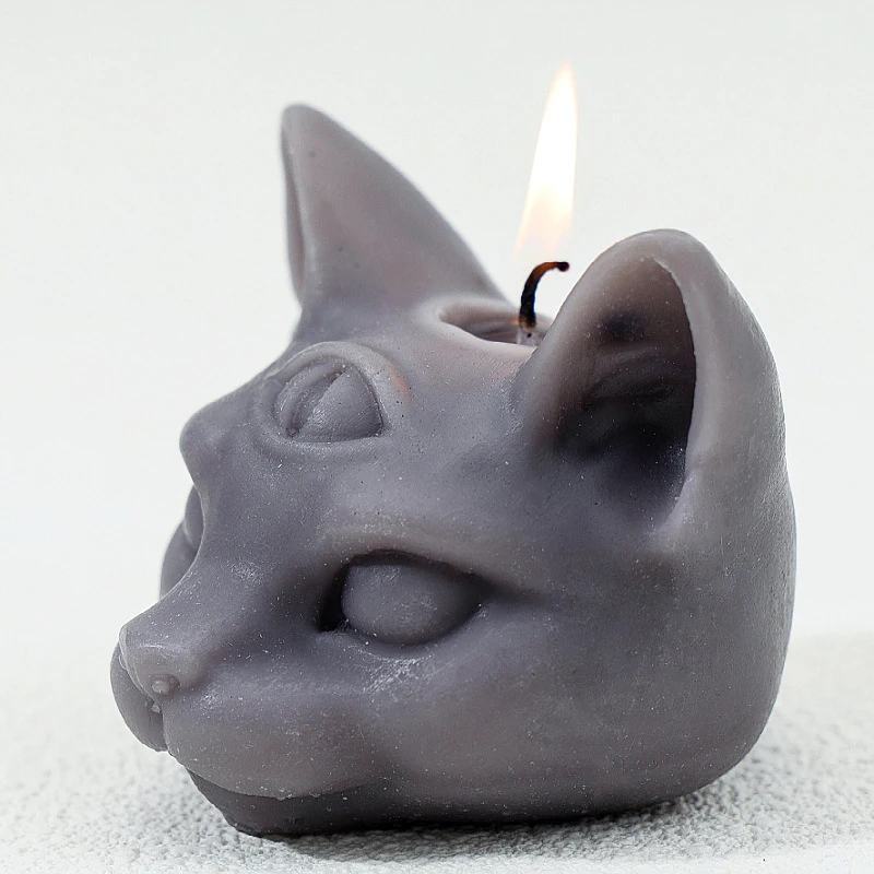 Candele gotiche profumate a tre occhi di gatto cera di soia Halloween decorazione creativa per aromaterapia ornamenti per gatti scuri decorazioni per la casa regalo