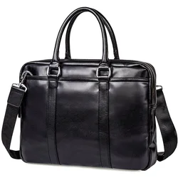 Luxury Briefcase Men Leather Handbags messenger bag for men Business Leather Laptop shoulder bag for A4 Document Passport cover