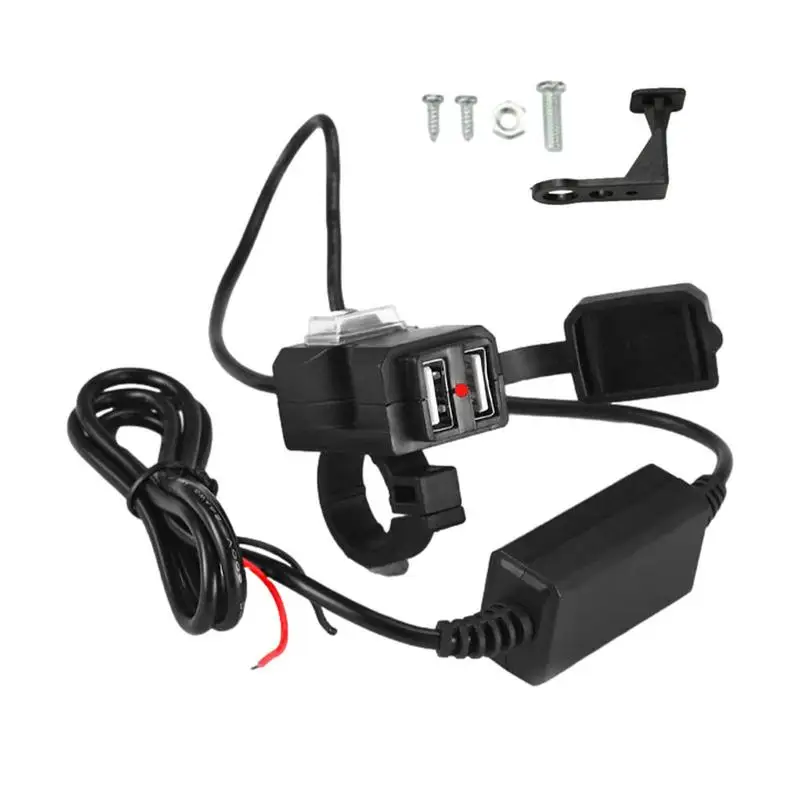 

Motorcycle USB Port Cell Phone Charger Motorcycle USB Adapter Protective And Energy Saving Motorcycle Dual USB Charger For