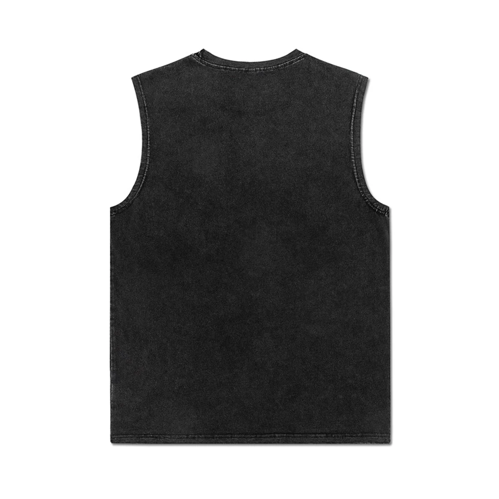Herren Vintage Washed Tank Top mit rotem Gothic-Dornen-Grafik-Design, Oversized ärmelloses Muskelshirt für Streetwear & Metal-Fans – Detail 13